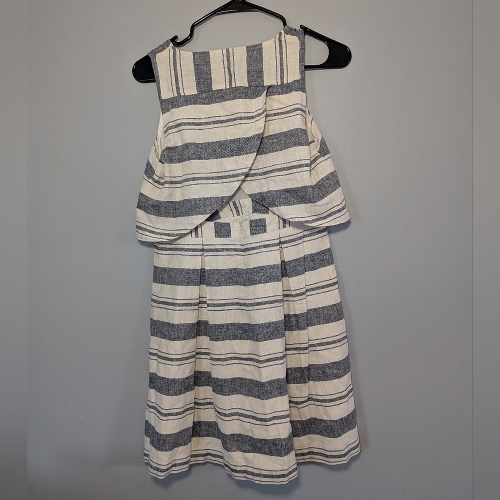 LOFT Blue & White Striped Layered Sleeveless Dress – Size 0 - Picture 3 of 3
